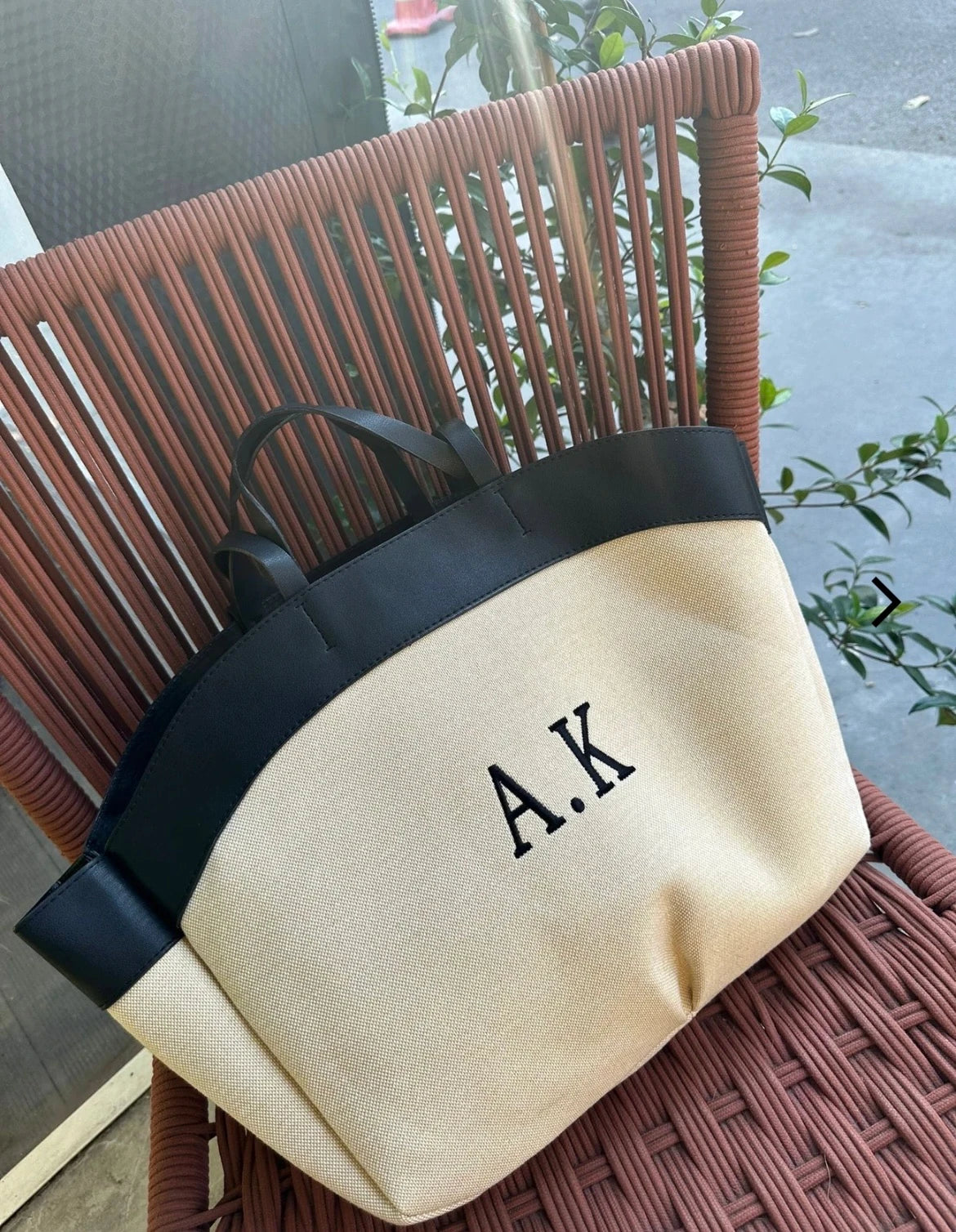 DELİNÂ LORİ - CANVAS DERİ DETAYLI TOTE ÇANTA
