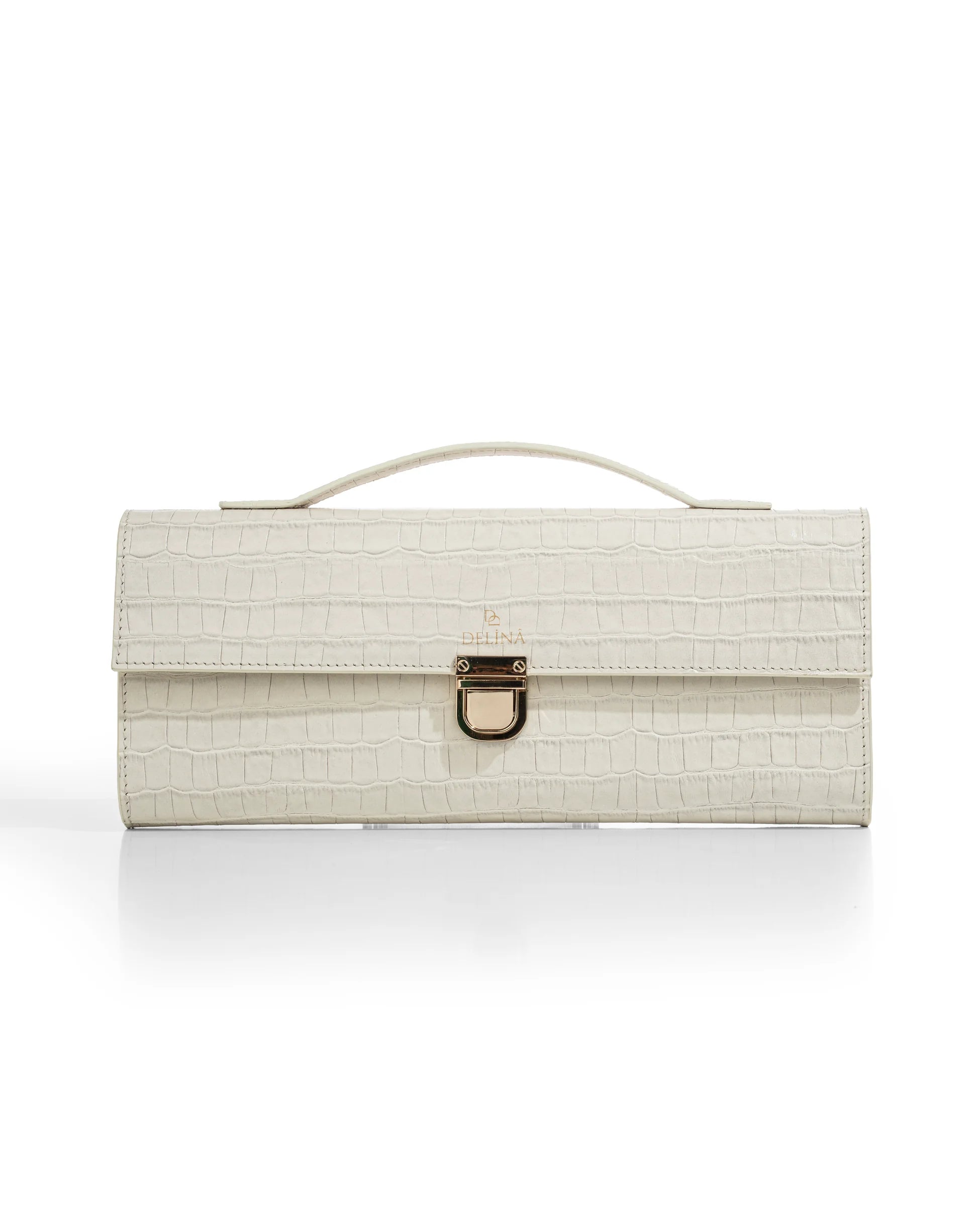 DELİNA VIVA - PREMIUM CROCO DERİSİ CLUTCH ÇANTA
