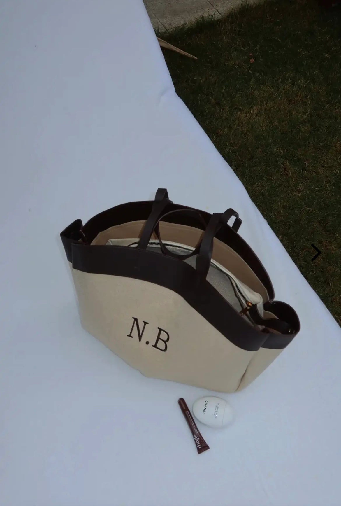 DELİNÂ LORİ - CANVAS DERİ DETAYLI TOTE ÇANTA